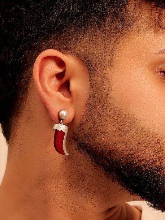 Himanshu Red Men's Earring