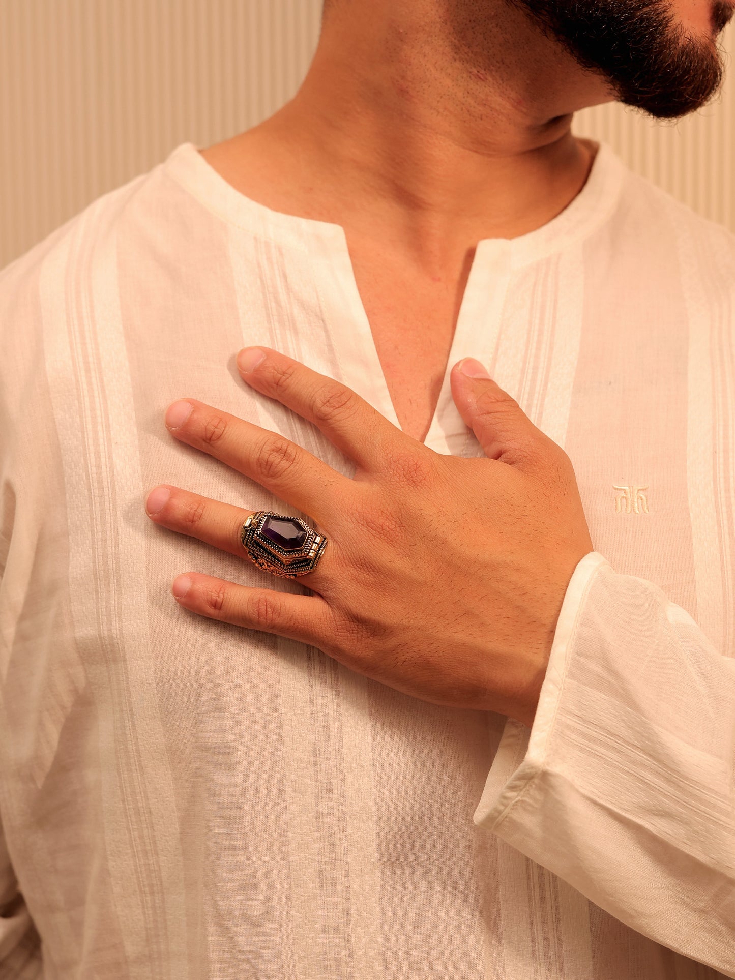 Diyan Purple Men's Finger Ring