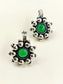 Geolina Oxidized Green Stone Rava Clip Cuff Pair