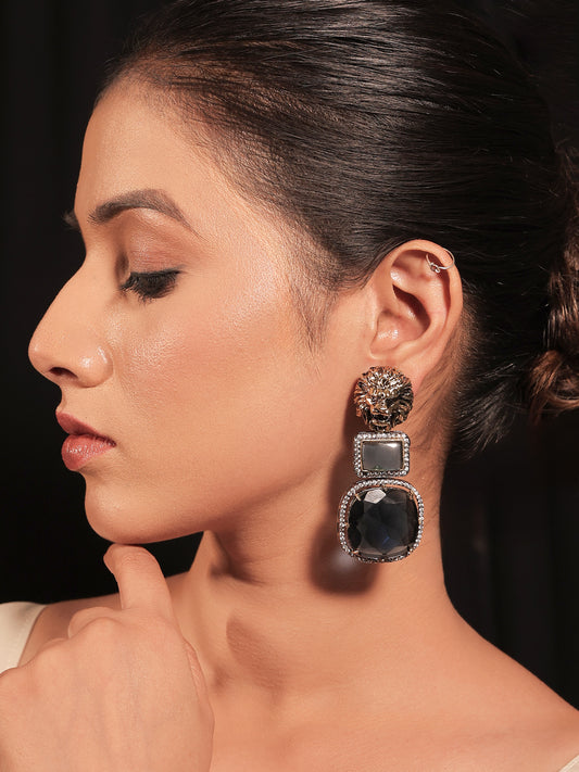 Kallie Navy Blue Victorian Earrings