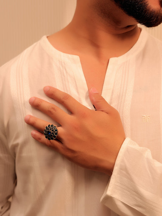 Jane Navy Blue Men's Finger Ring