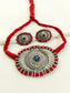 Laila Blue Oxidized Choker Set