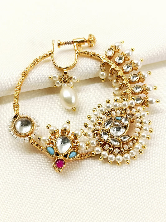 Jivika White Kundan Nath