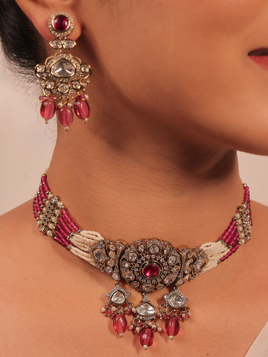 Sangeeta Ruby Victorian Choker Set