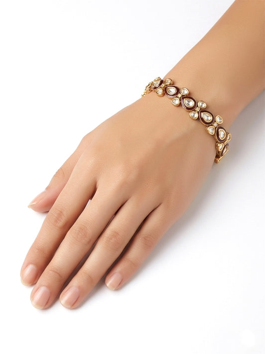 Emilia Maroon Kundan Bracelet