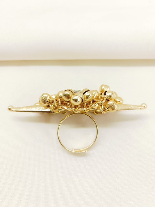 Chayanika White Oxidized Finger Ring