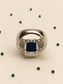 Krissann Navy Blue American Diamond Finger Ring