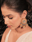 Kajal Sky Blue Stone Gold Plated Antique Jhumki