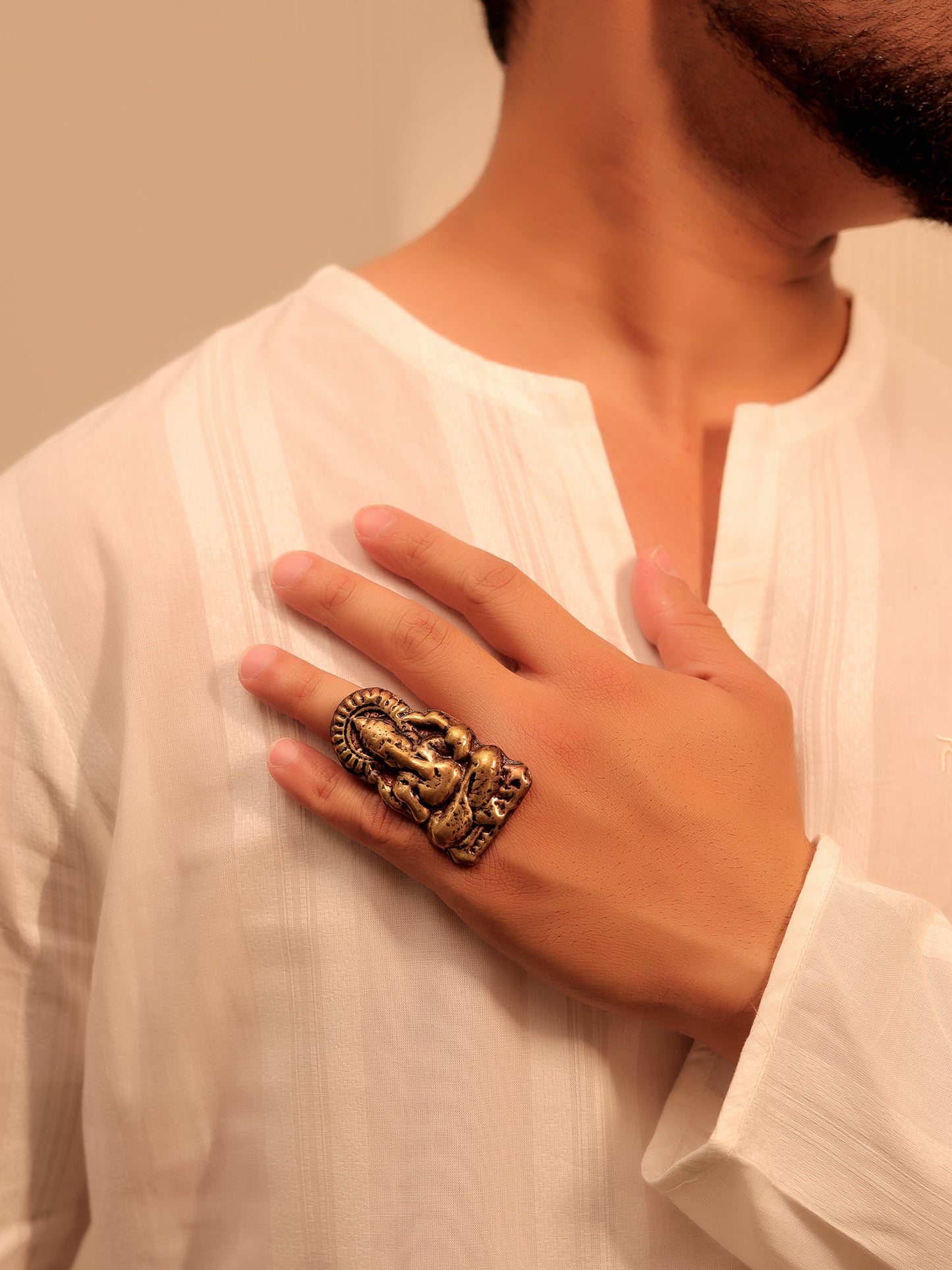 Tanmayi Golden Tribal Finger Ring