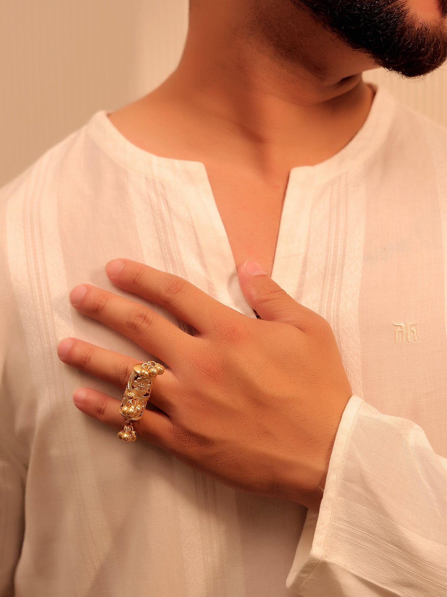 Raksh Golden Men's Finger Ring