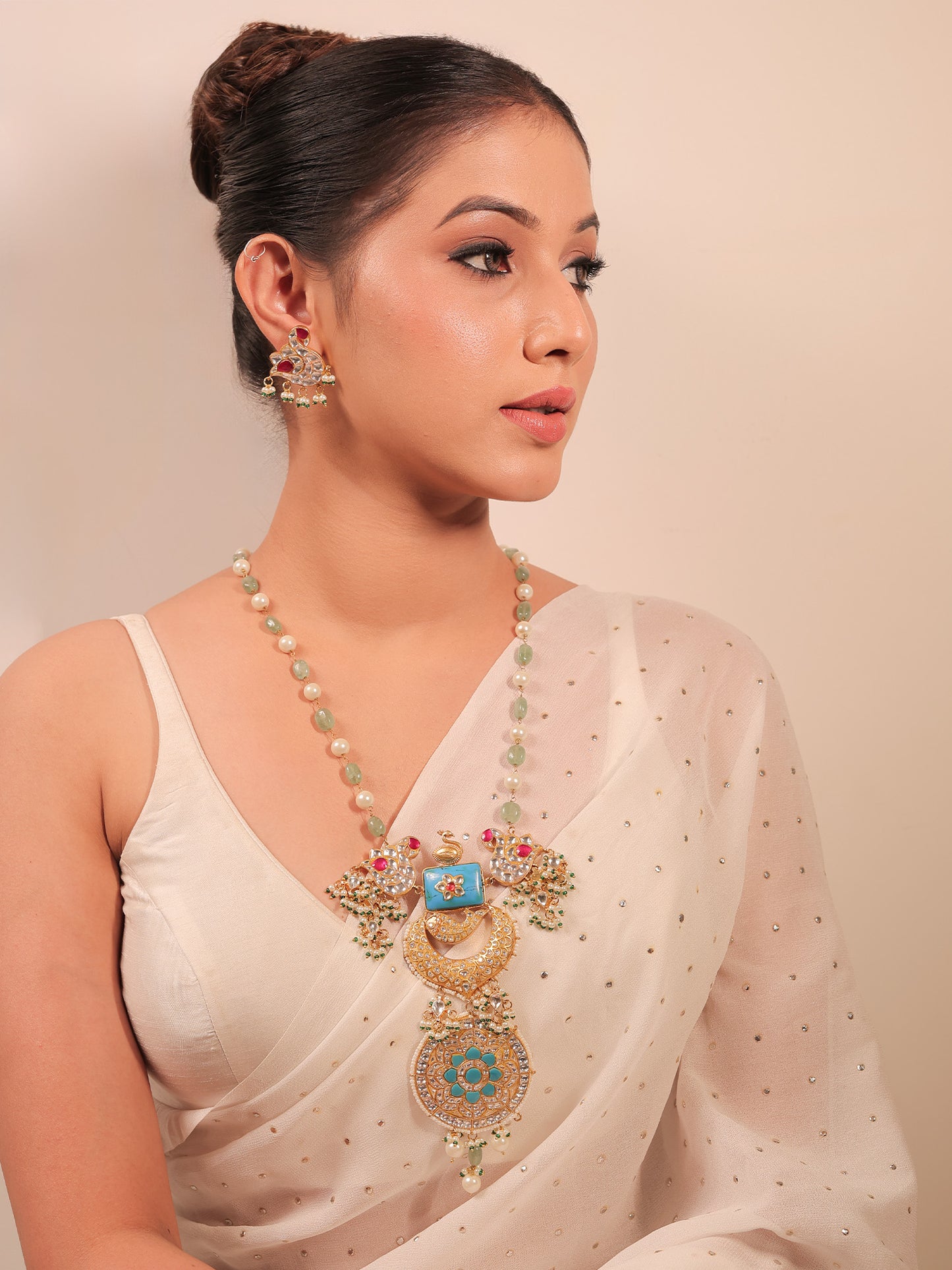 Manika Multi Colour Long Kundan Set