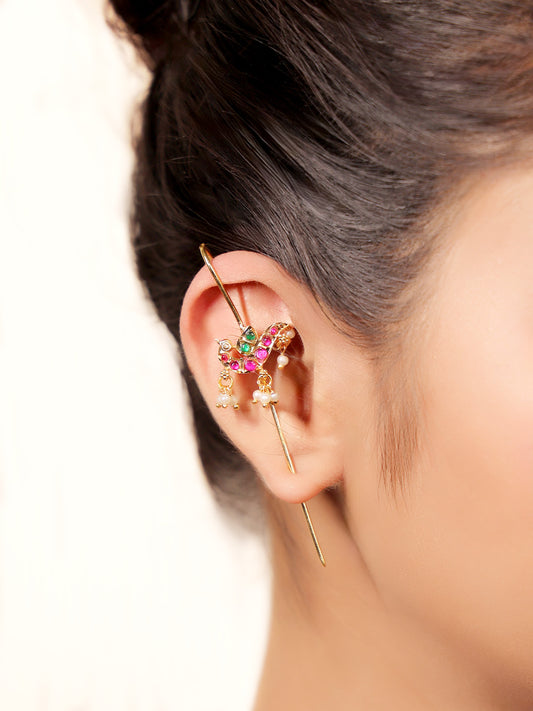 Riyaaz R & G Gold Plated Kundan Ear Cuff [ Price is for Pair ]