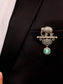 Rajavar Mint Green Elephant Brooch
