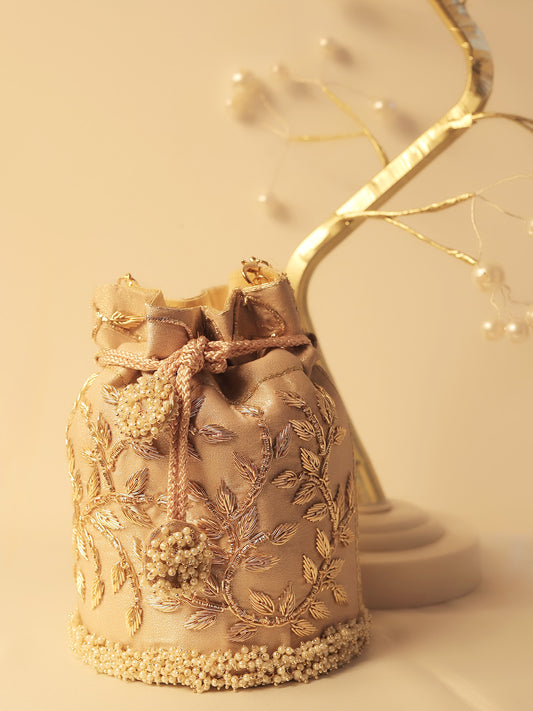 Samayra Rose Gold Potli Bag
