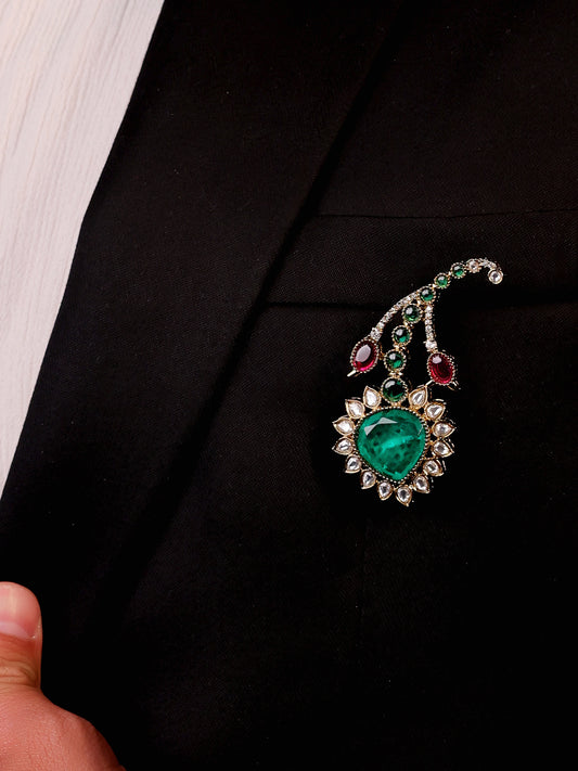 Umang Green Men's Brooch