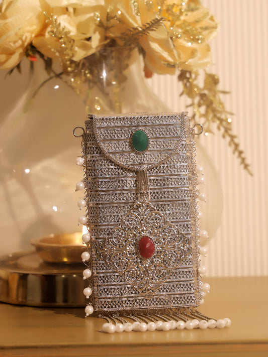 Shabana Silver Mobile Pouch