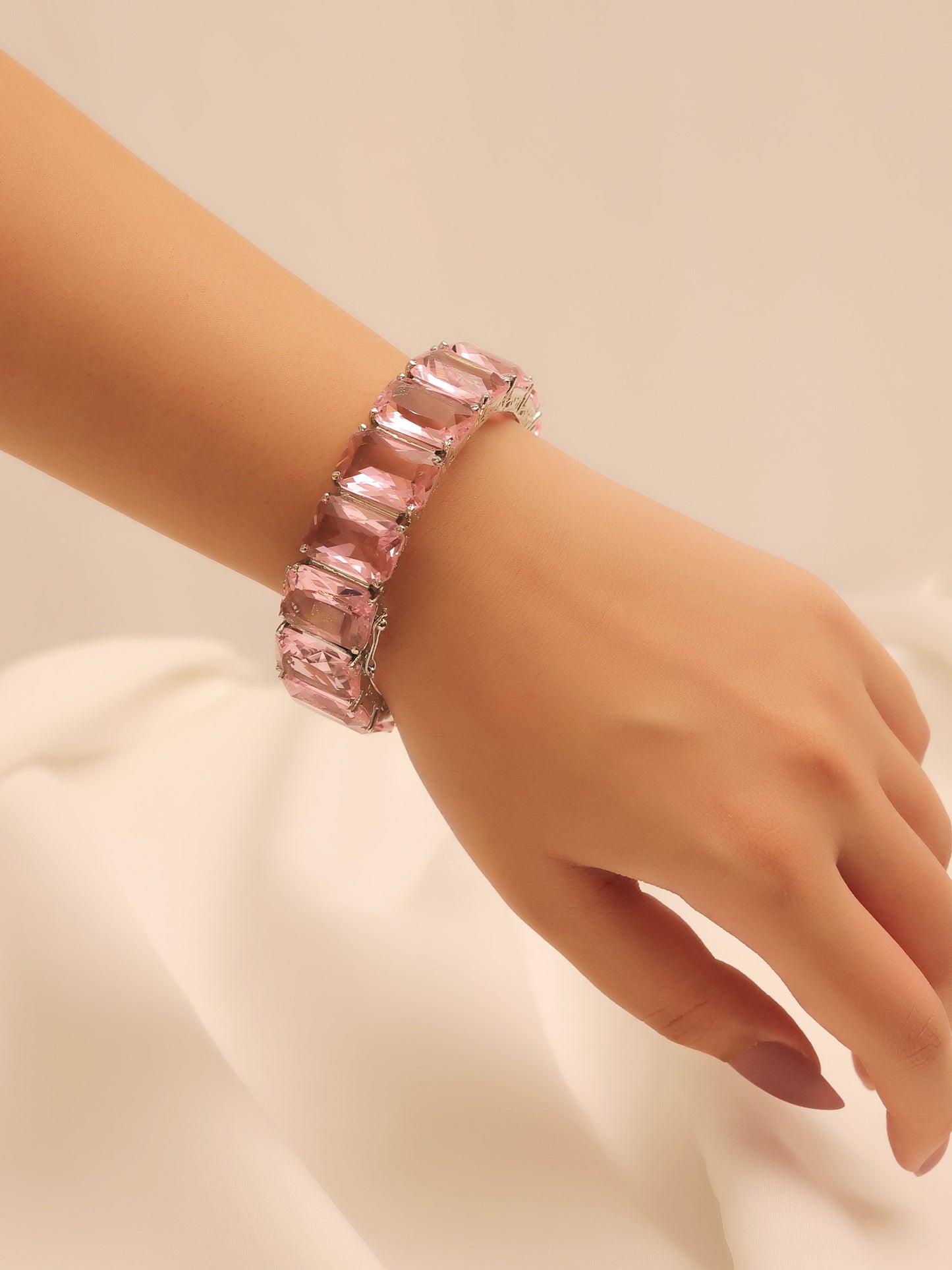 Fani Baby Pink Swarovski Stone Bracelet