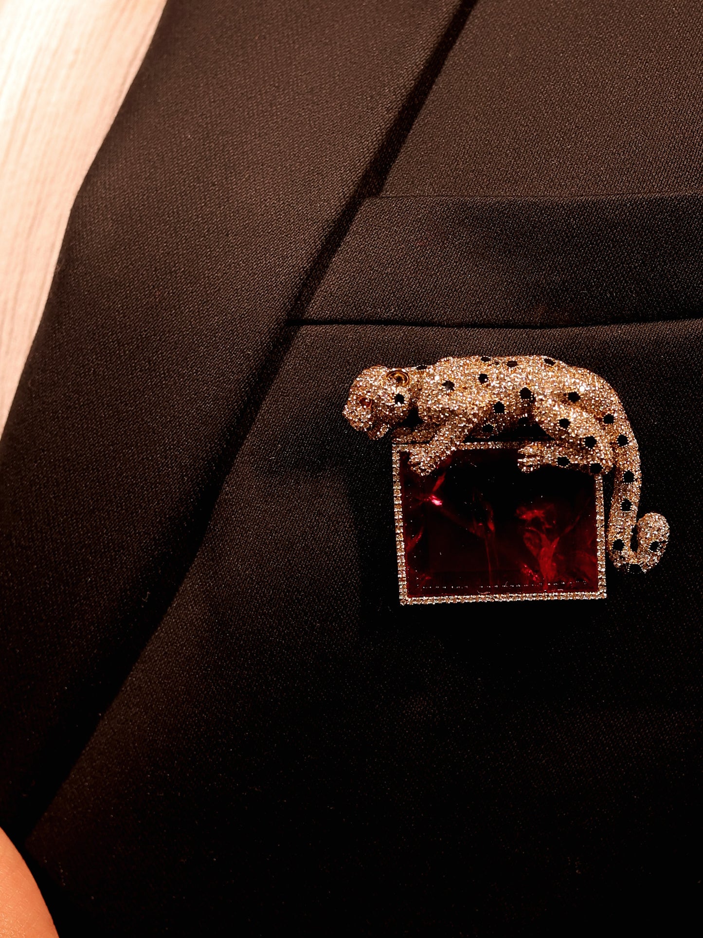 Ridhansh Ruby Leopard Brooch