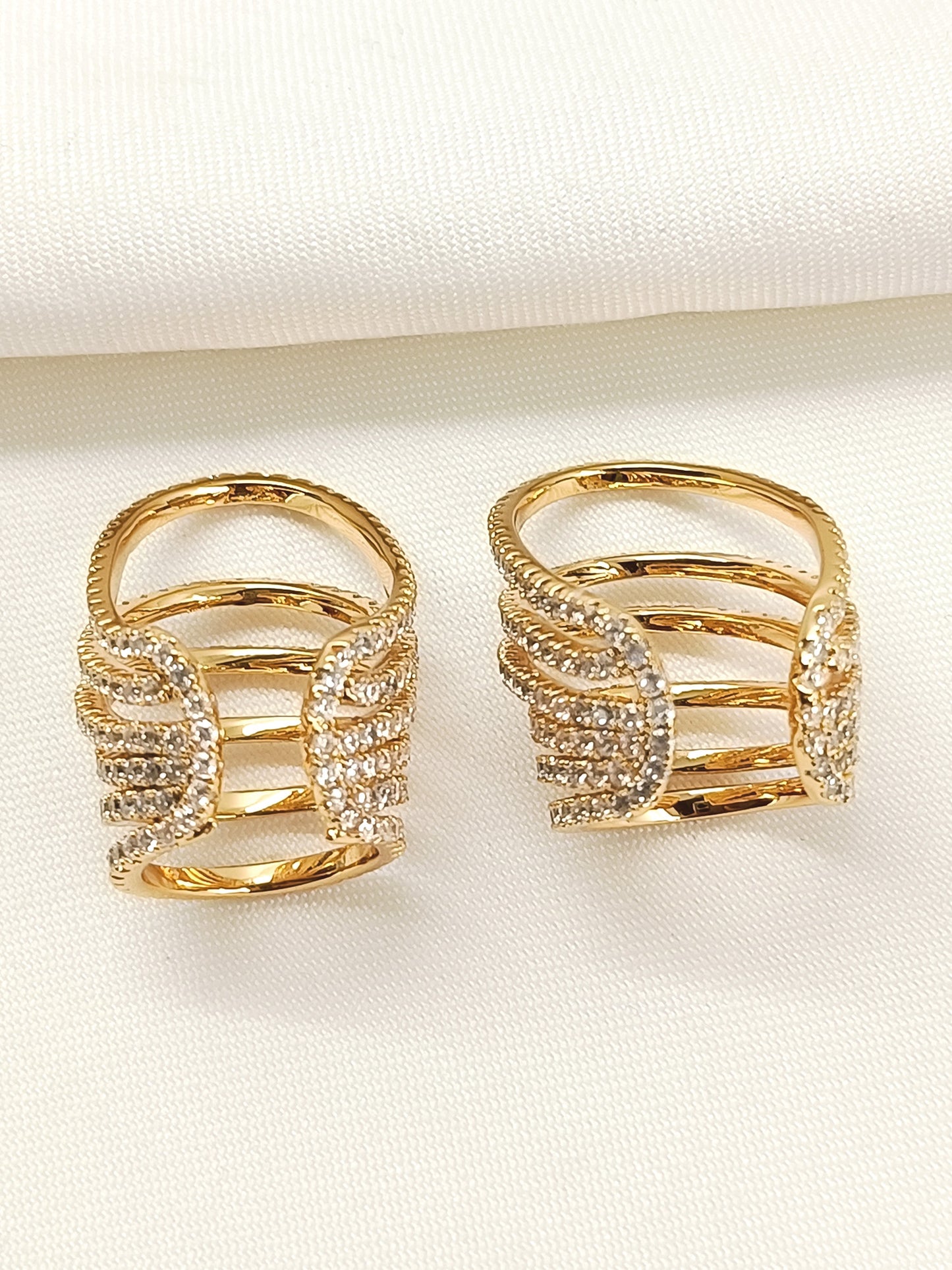 Deepanshi White American Diamond Earcuffs