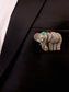 Rajveer Green Elephant Brooch