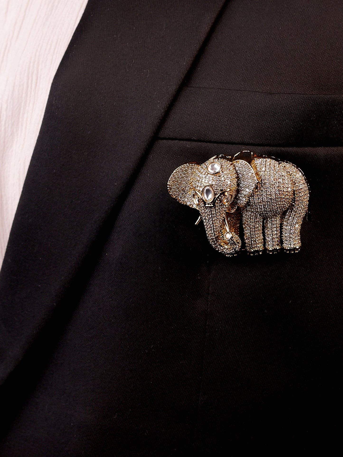 Utkarsh White Elephant Brooch