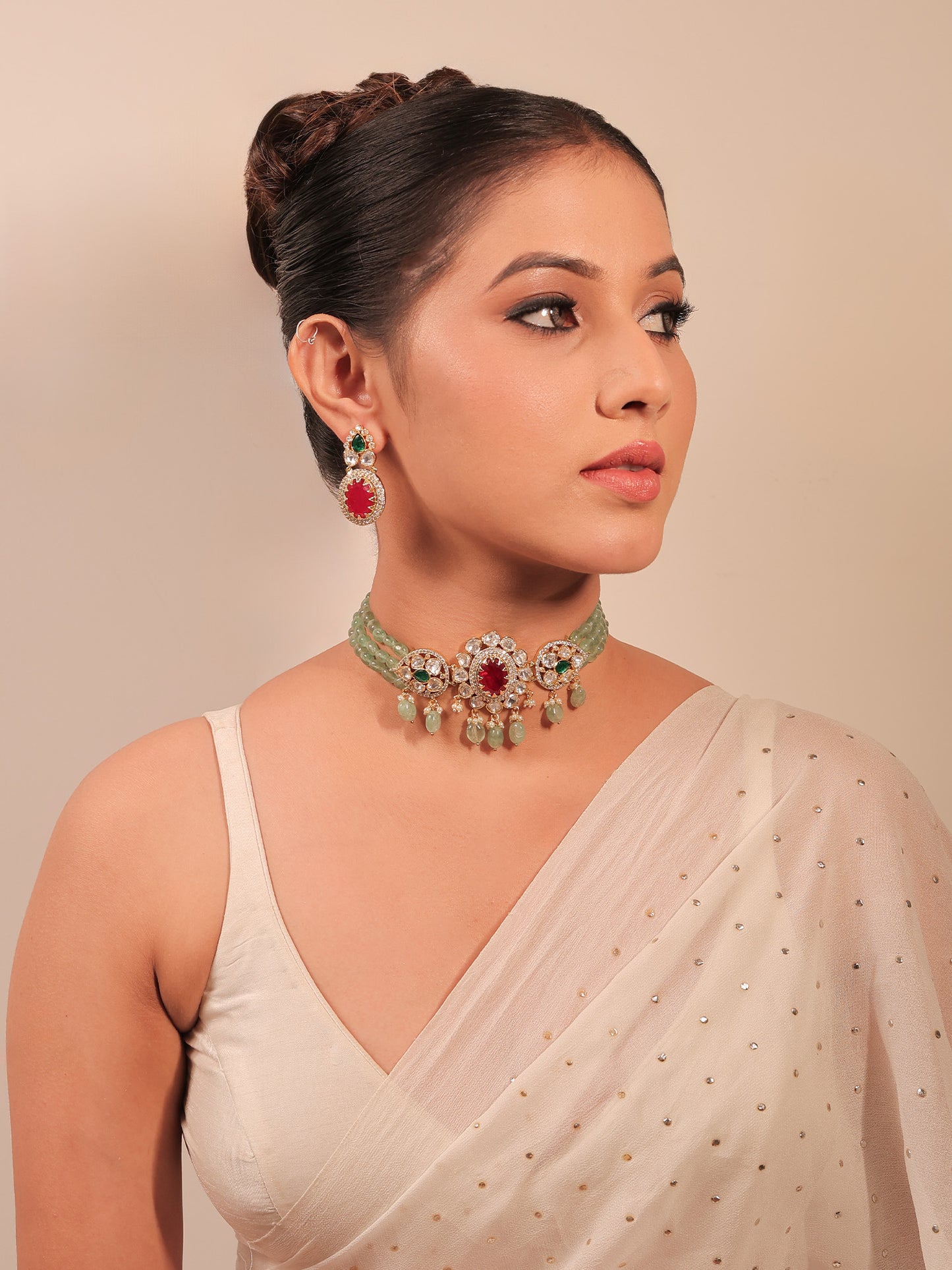 Wardeen R&G Kundan Choker Set