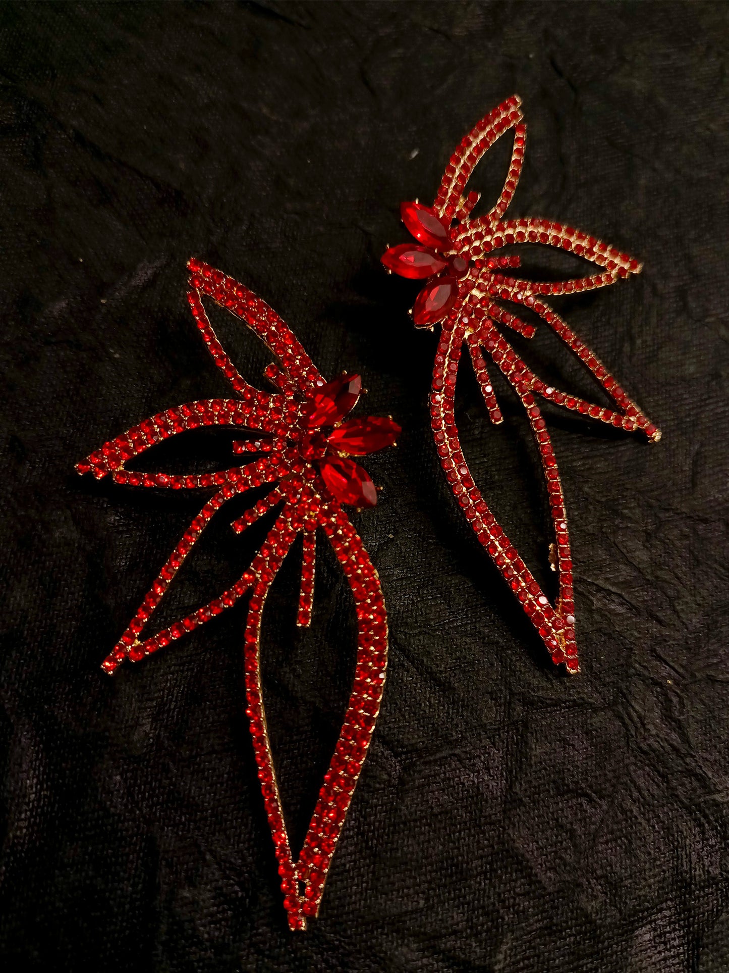 Teena Red Floral Earrings