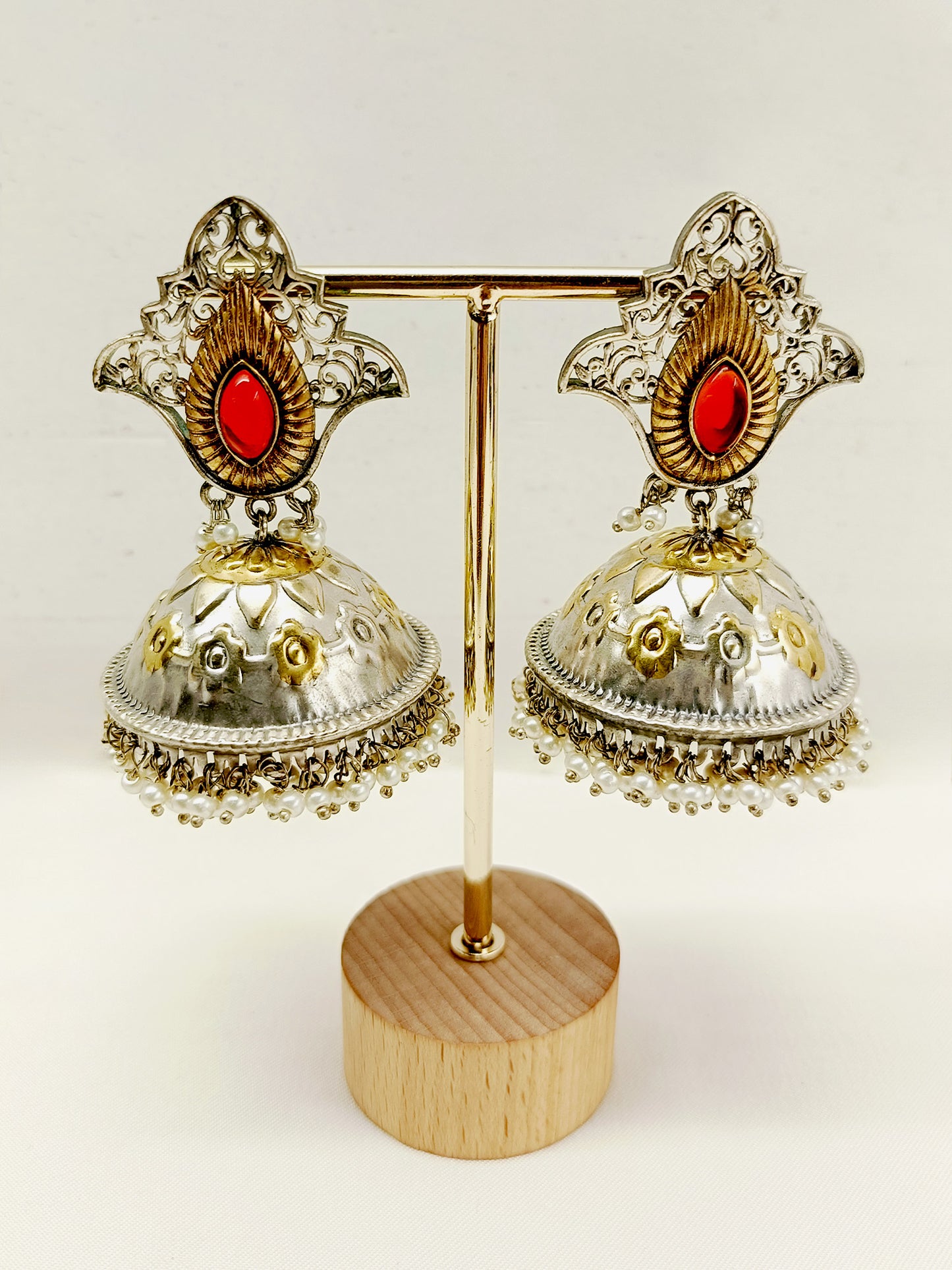 Misti Red Oxidized Jhumki