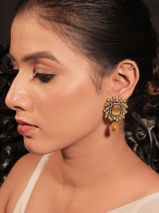 Ishrat Yellow Victorian Earrings