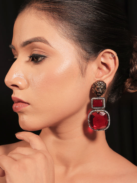 Amaris Maroon Victorian Earrings