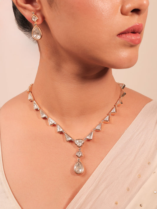 Vaidy White Kundan Necklace Set