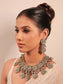 Suhina Mint Green Polki Necklace Set