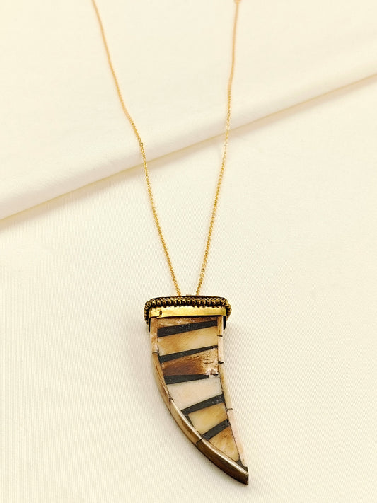 Rubee Brown Bone Men's Neckpiece