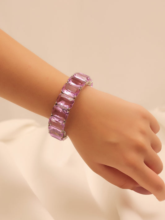 Elijah Purple Swarovski Stone Bracelet
