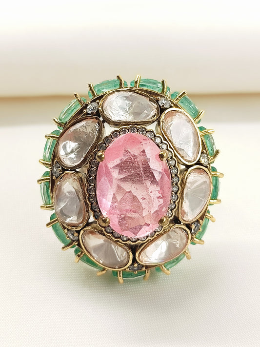 Mishika Victorian P&G Crown Ring