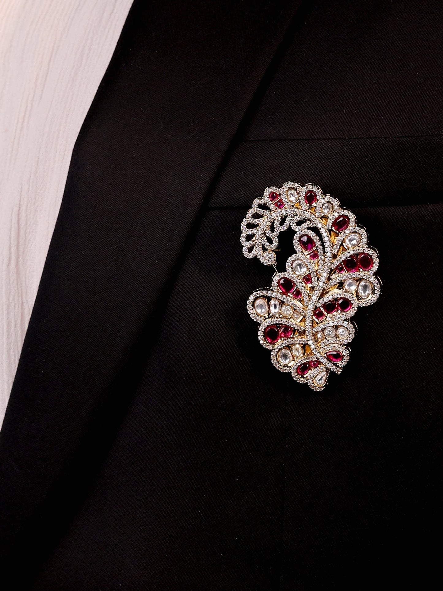 Sarvesh Ruby Men's Brooch