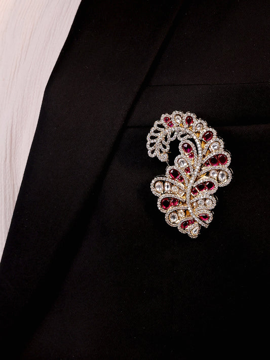 Sarvesh Ruby Men's Brooch