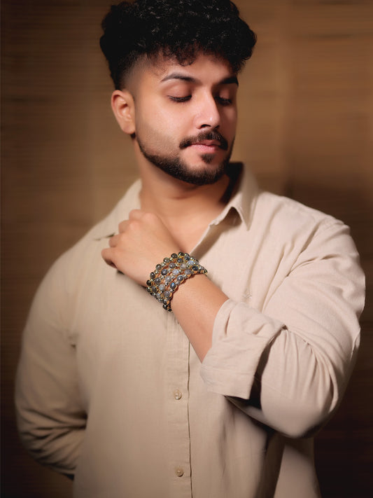Nimash Moonstone Men's Bracelet[Price Is For Single Piece]