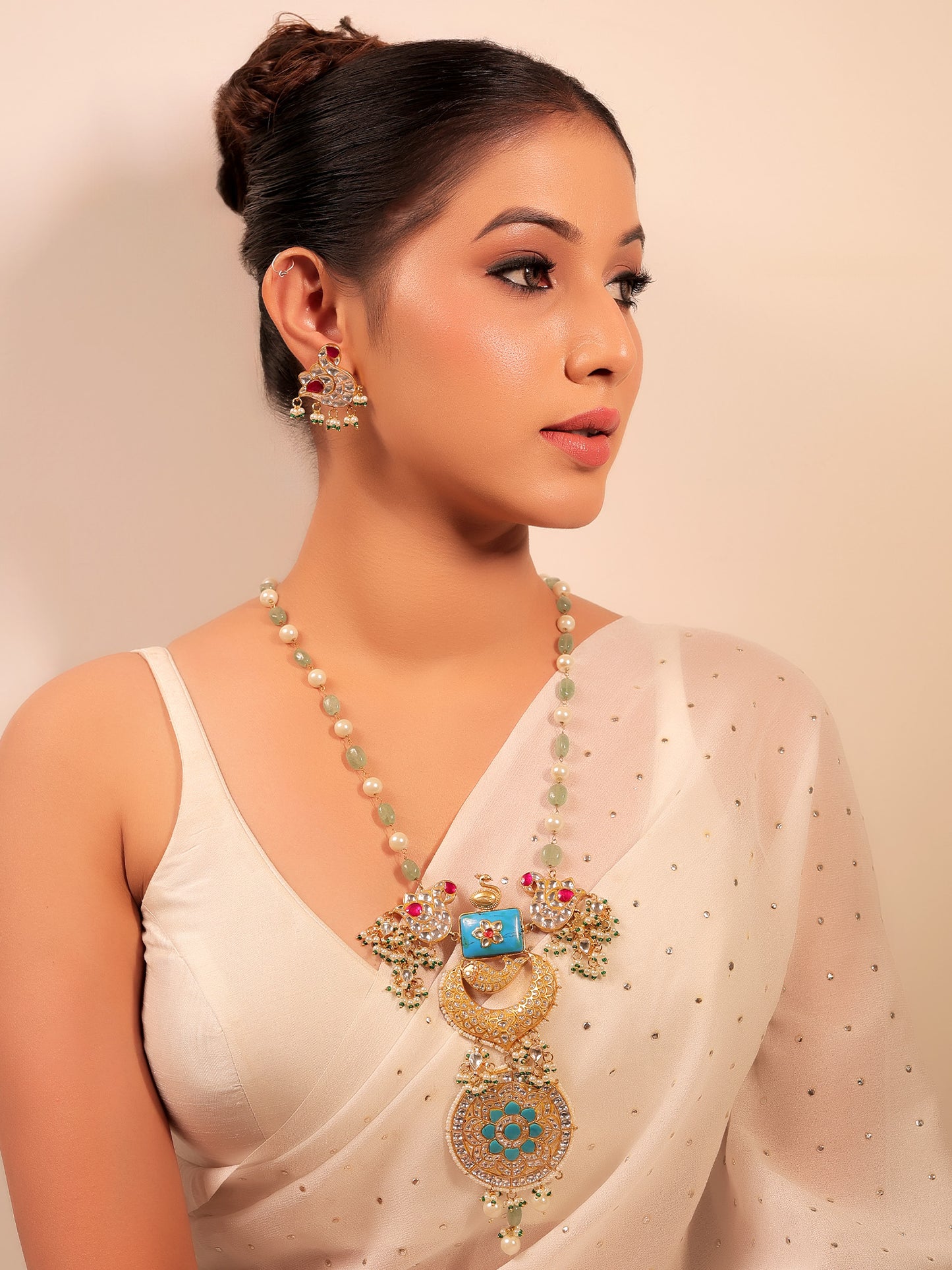 Manika Multi Colour Long Kundan Set