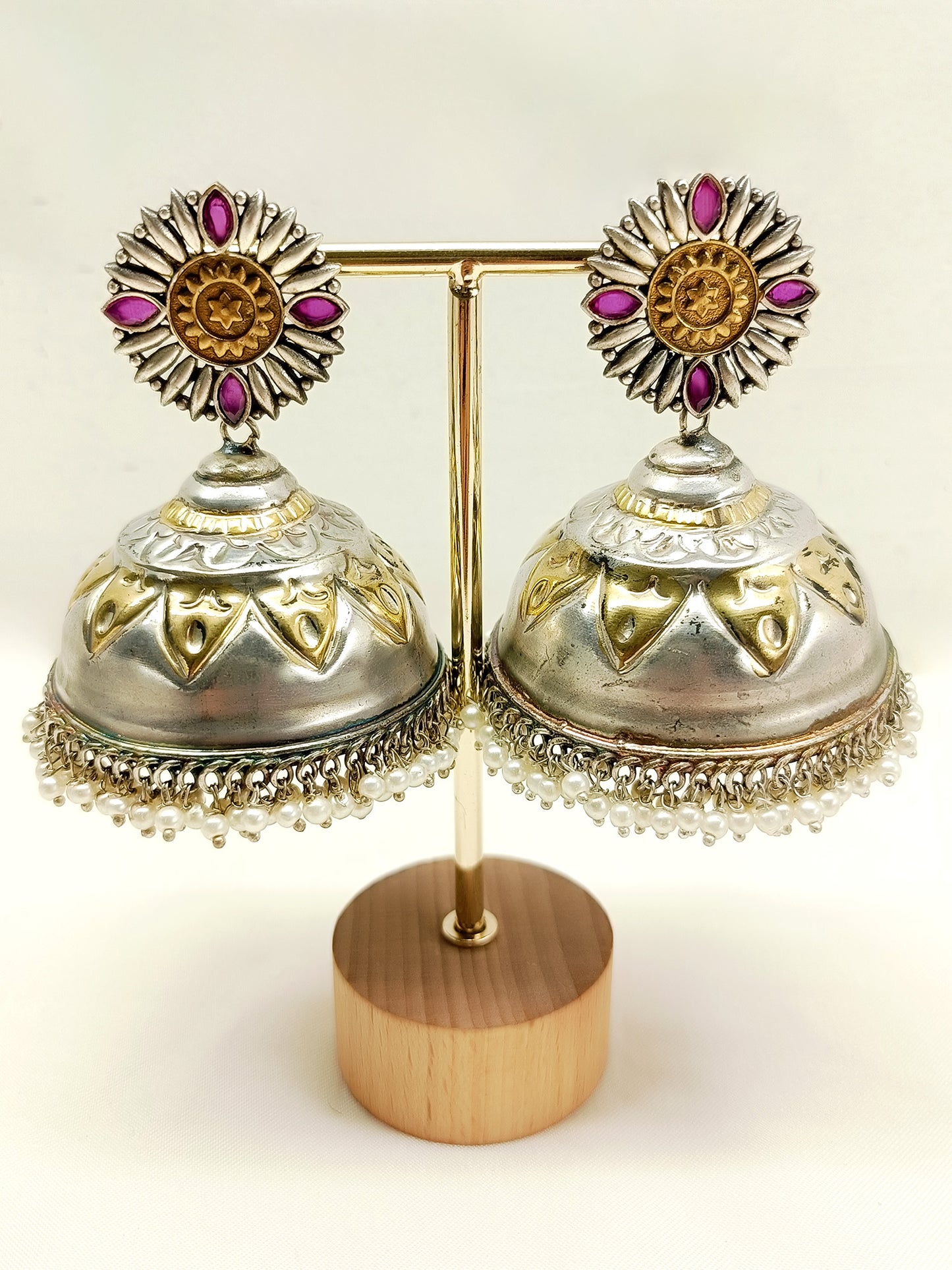 Parvya Ruby Oxidized Jhumki