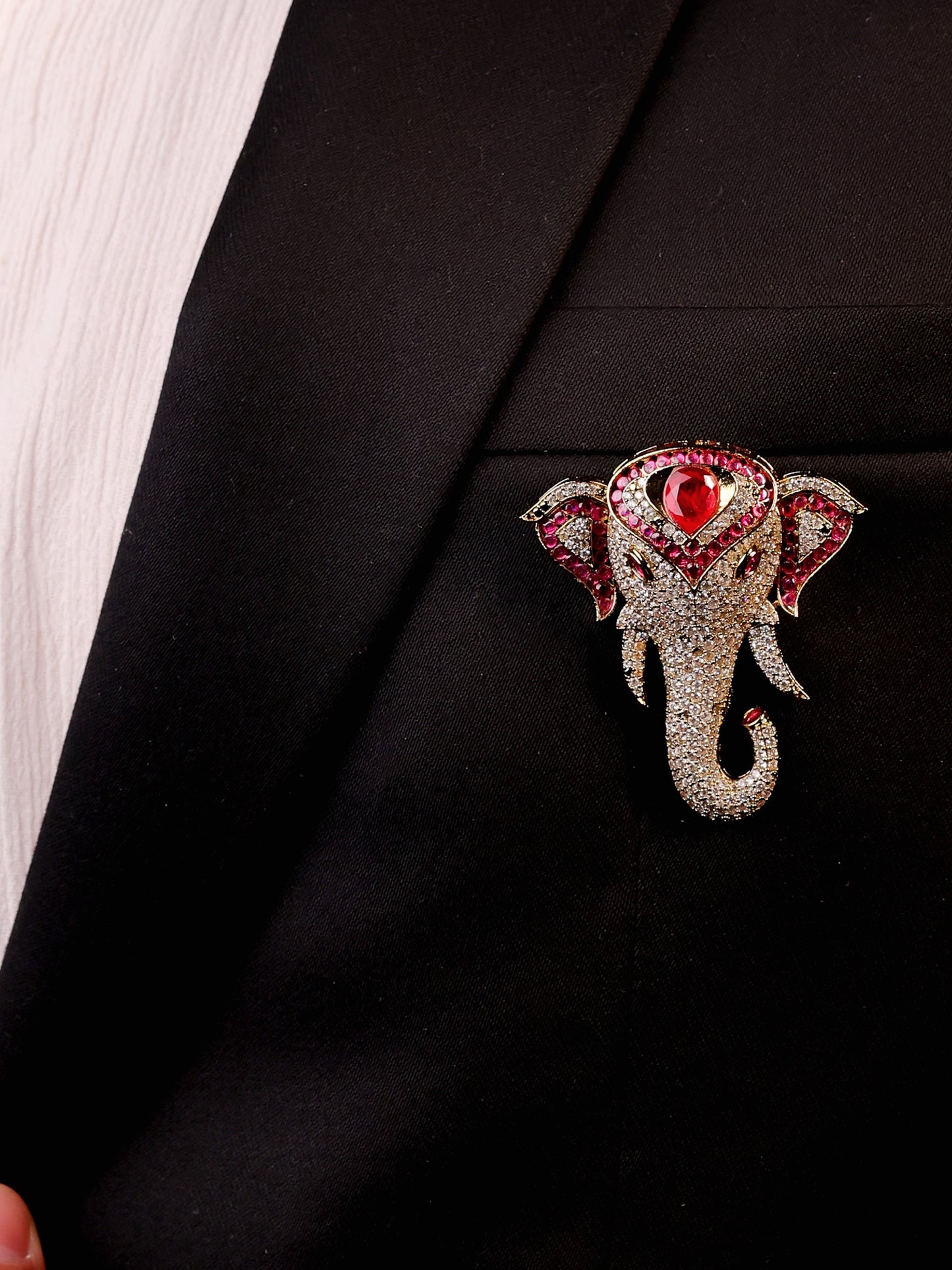 Aarit Ruby Elephant's Brooch