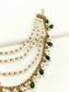 Devika Green Triple Kundan Choti Hair Brooch