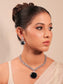 Kamia Navy Blue American Diamond Necklace Set