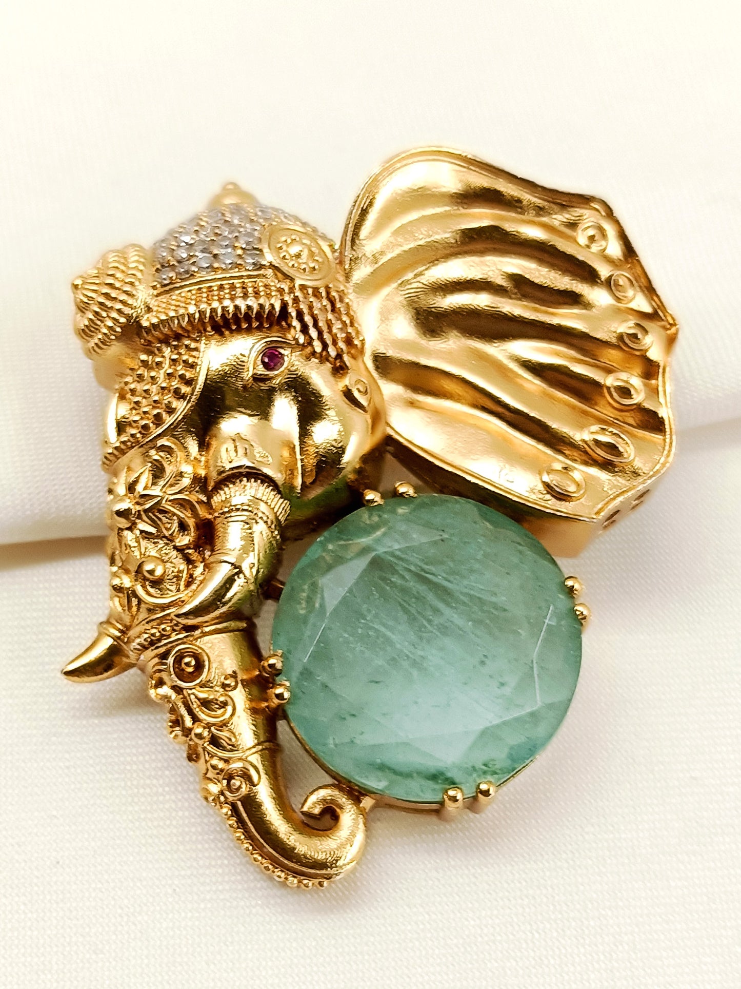 Neetesh Mint Green Elephant Men's Brooch