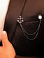 Avanya Silver Anchor & Wheel Brooch Pin With Chain
