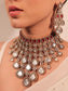 Laksh Maroon Diamond Polki Necklace Set