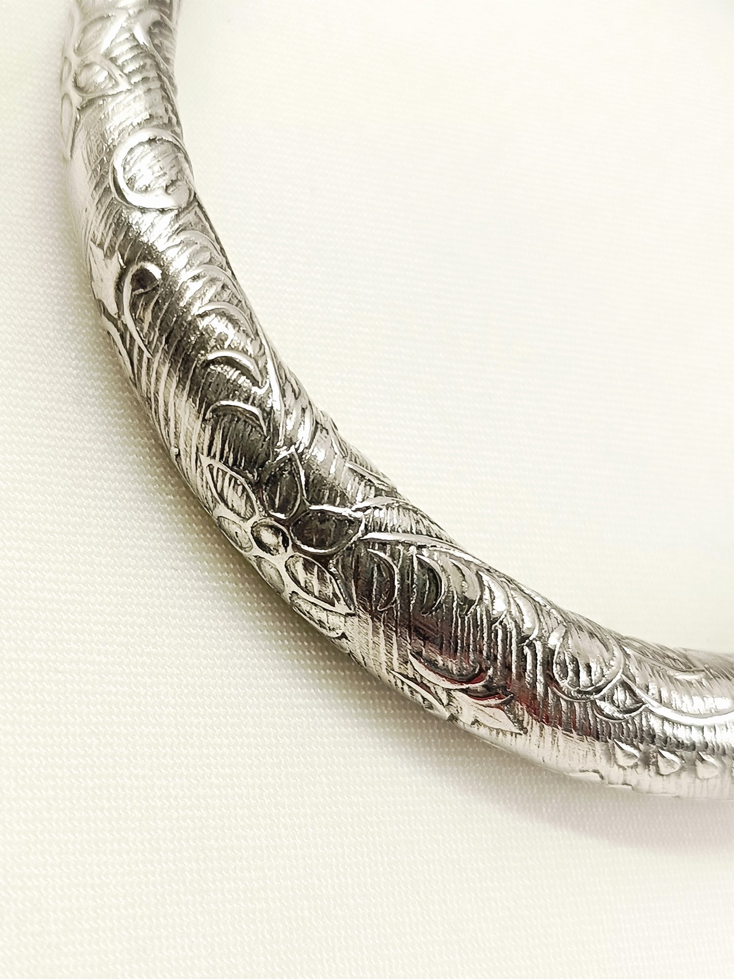 Rishabh Oxidized Silver Carved Kada Pair for Men