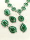 Aatifa Emerald American Diamond Necklace Set With Finger Ring