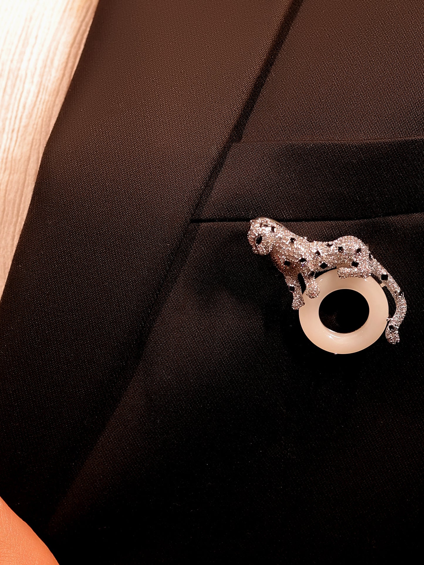Sakina White Leopard Brooch
