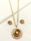 Simrat White Kundan Sunburst Pendant Set